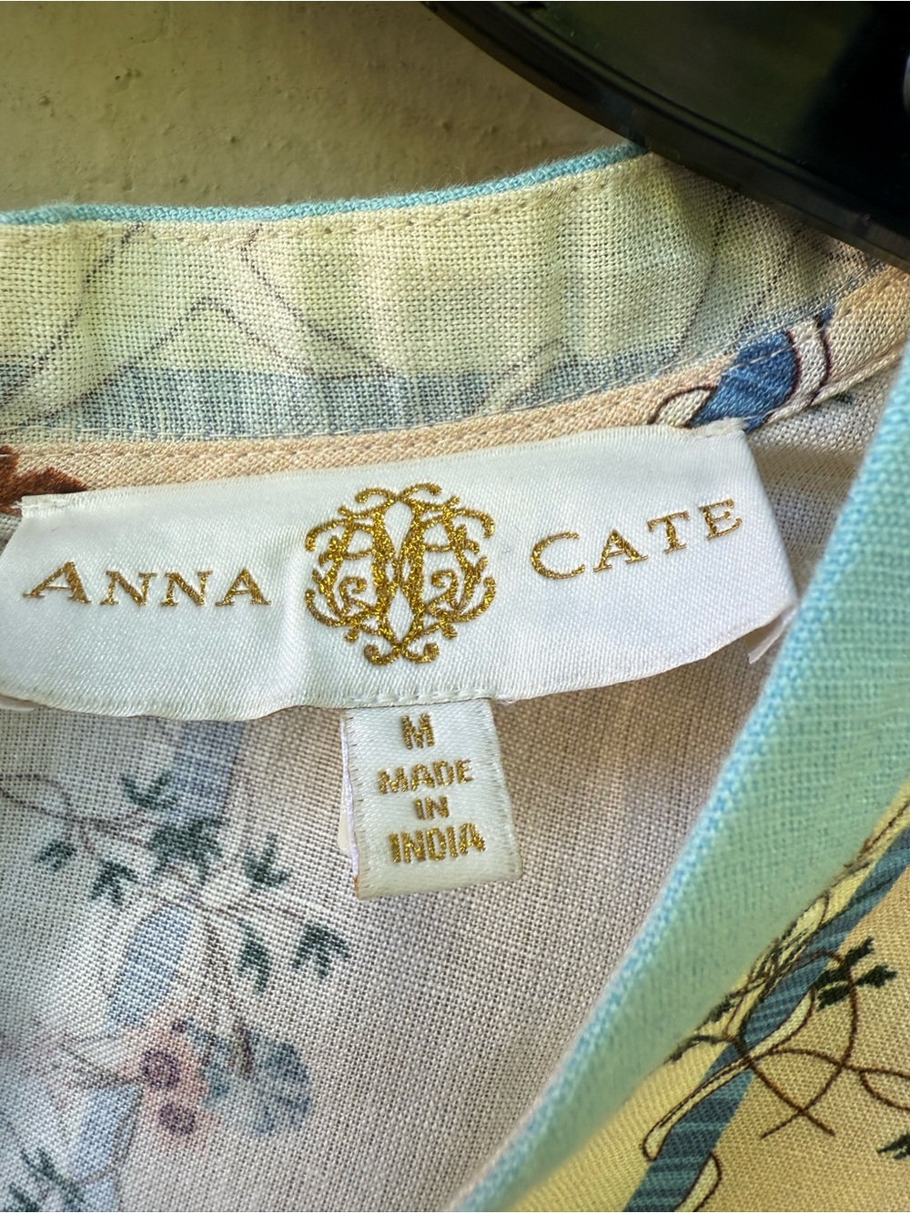 Anna Cate PEACH/BLUE FLORAL LINEN KENDAL DRESS - Picture 10 of 12